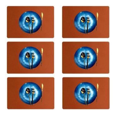 Imagem de 4 Jogo Americano Couro Impermeável Limpa Facil Para Mesa