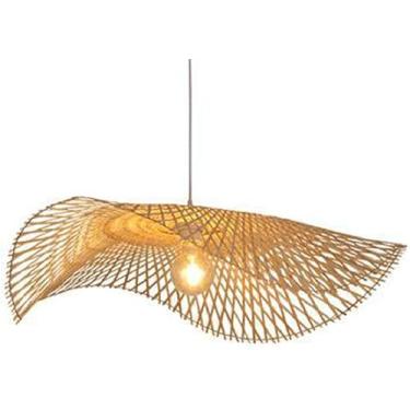 Imagem de Estilo Moderno Luz Pendurada Bambu Rattan Vime Luz Ilha De Cozinha, Luminária Pendente, Lustres Naturais Teto E26 Iluminação, Para Sala De Estar Hotel Sala De Jantar Decoração De Ca, A, 65cm