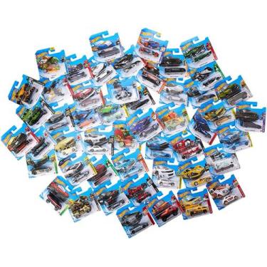 Imagem de Lote de sortimento de 50 carros e caminhões Hot Wheels fundidos sob pr