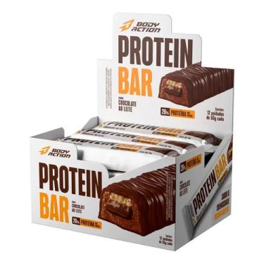 Imagem de Protein Bar Caixa 12Un de 55g Chocolate Ao Leite Bodyaction