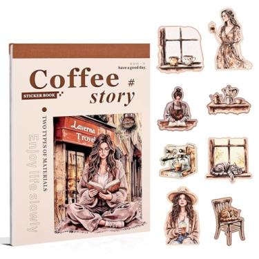 Imagem de Dwpetzo Adesivos de diário para diário, 20 folhas de papel kraft branco cortado e livro de fundo Washi para materiais de diário de lixo, bujo, scrapbook, colagem, artes artesanais