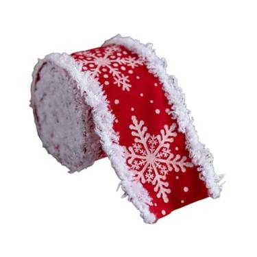 Imagem de Colaxi Fita de veludo de Natal, decoração de Natal, suprimentos para festas, embrulho de presentes multiuso, fita de Natal para artesanato feito à mão, Style a