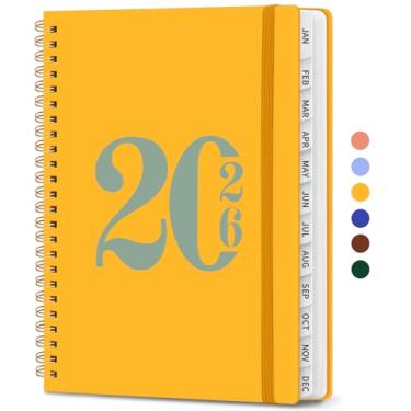 Imagem de Agenda 2026, agenda semanal e mensal, janeiro de 2026 a dezembro de 2026, agenda de calendário de capa dura 2026 com abas e bolso interno, material escolar para mulheres e homens - A5 (16 cm x 21,6 cm