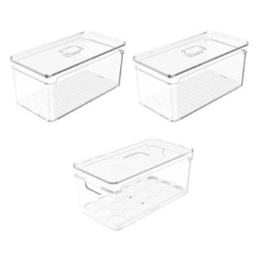 Imagem de Kit Organizador Porta Ovos 36Un + 2 Organizador Com Tampa