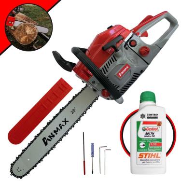 Imagem de Motosserra CS5800A Anmax À Gasolina Motor 2T 58cc 3HP 11.000rpm Profissional Sabre 20 Polegadas Ponta Rolante Para Desdobra de Madeira + ÓLEO STIHL