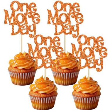 Imagem de Gyufise 30Pcs One More Day Cupcake Toppers Glitter Wedding Rehearsal Dinner Cupcake Picks Decoration for Wedding Countdown Theme Party Cake Decorations Supplies Orange