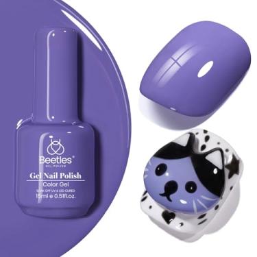 Imagem de beetles Gel Polish Esmalte de gel roxo cor pervinca 15 ml lâmpada UV de imersão arte de unhas design de salão de manicure DIY presente doméstico para mulheres meninas