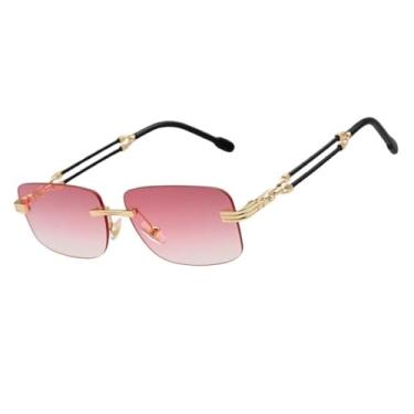 Imagem de Óculos De Sol Quadrado Tendencia Blogueira Em Alta UV400 Unisex Feminino Masculino - Modelo Vegas - Cacife Brand (Rosa Degradê)