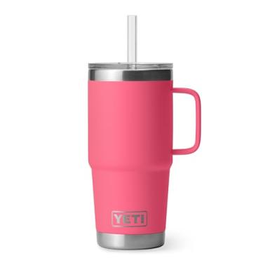 Imagem de Caneca de canudo YETI Rambler de 740 ml, com isolamento a vácuo, aço inoxidável, rosa tropical
