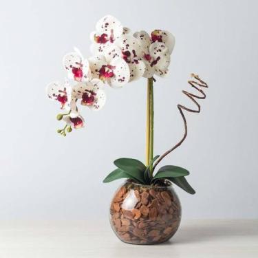 Imagem de Arranjo de Orquídea Artificial Tigre no Vaso Vidro ZENT FUTURE