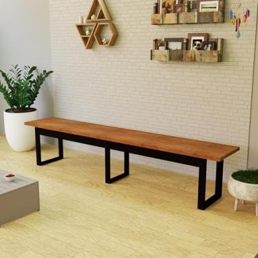 Imagem de Banco Industrial Preto 190 cm para Sala de Jantar Varanda ou Área Gourmet (Nature)