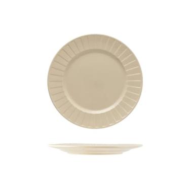 Imagem de URGDWEKJY Pratos de jantar prato de sobremesa de cerâmica com padrão vertical simples em terraço prato de prato para casa restaurante hotel prato de bife ocidental bandeja de jantar (B)