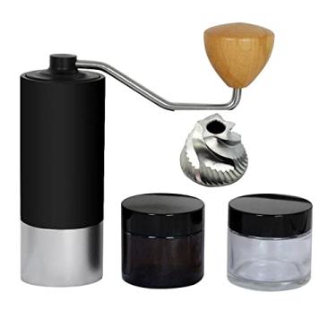 Imagem de 5sssallefaa Moedor de café manual, moedor de café portátil, moedor de café de alumínio, moedor de grãos de café, moedor cônico de 25 g (cor: E)