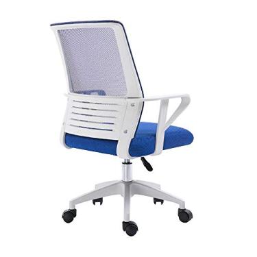 Imagem de Computador ergonômico mesa de computador altura ajustável tarefa giratória escritório executivo apoio de braço peça única encosto alto tecido tamanho grande jogos