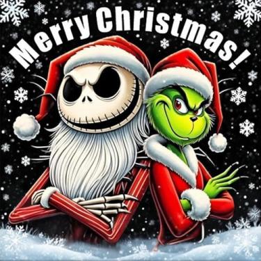 Imagem de JJBSWYMT Merry Christmas Kits de arte de diamante para adultos, kits de pintura de diamante de Natal 5D para adultos iniciantes, faça você mesmo, pintura completa de diamante, arte e artesanato