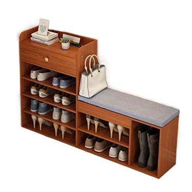 Imagem de Banquetas para pés/otomanos armário de sapatos varanda casa grande capacidade rack de armazenamento com assento macio armário de sapatos armário multifuncional sapateira sala de estar corredor banco