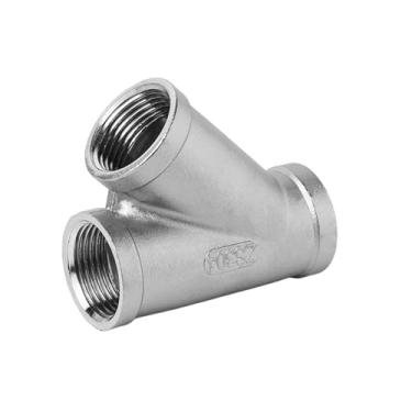 Imagem de MGAYTYOAG Fio interno em forma de Y de aço inoxidável 304 45 graus T oblíquo separador de água espinha de peixe acessórios de junta de rosca interna 4 minutos 6 minutos 2.5 cm (G1-1/4)