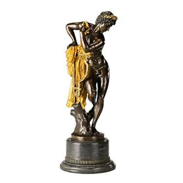 Imagem de NILEEBUKER Bronze Grego Sol Deus Apolo Estátua Antiga Mitologia Escultura Decoração de Casa 56 cm A