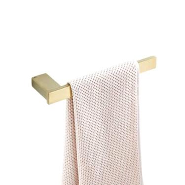 Imagem de Conjunto de acessórios de banheiro dourado escovado de aço inoxidável 304, suporte de escova de vaso sanitário, prateleira de armazenamento, barra de toalha, suporte de papel (barra de toalha curta)