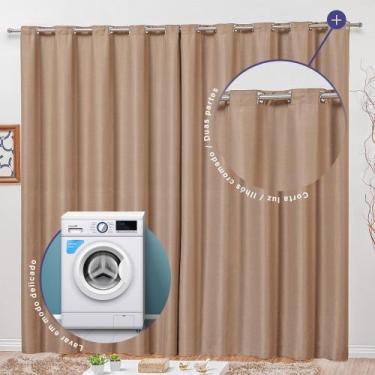 Imagem de Cortina Blackout Tecido Corta Luz 1,30x1,70m para Varão Simples 2,00m 