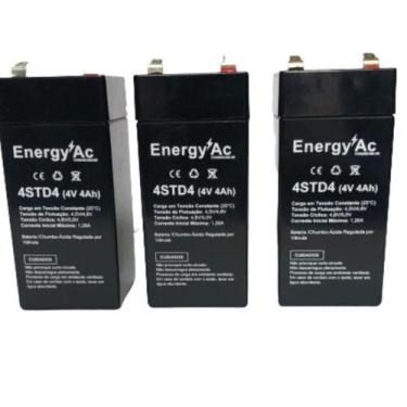 Imagem de Kit 3 Baterias 4v 4ah para Balanças , relogio de pontos e automação. -