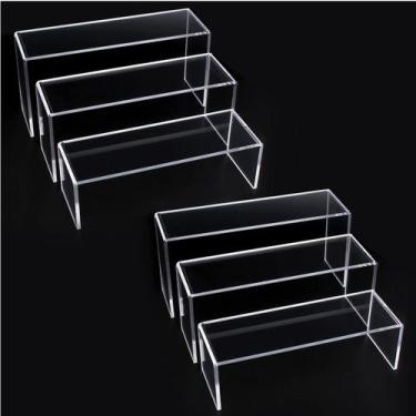 Imagem de Display Shelf Riser ELEGANTLIFE de 3 camadas em acrílico para Amiibo