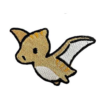 Imagem de PLpatch Dinossauro Pterossauro Marrom Dinossauro Bonito Logotipo de Desenho Animado 1 Costurar Ferro em Aplique Bordado Emblema Sinal Remendo Roupa Fantasia