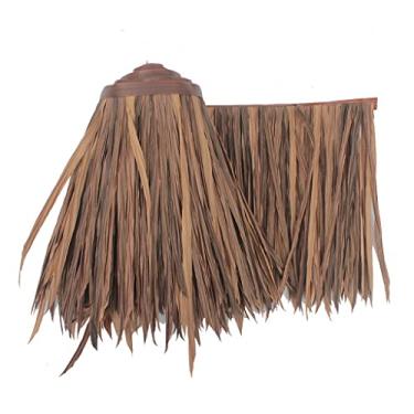 Imagem de Rolo sintético de telhas de palha de palmeira, retardador de chamas Tiki Bar Huts painéis de telhado de palha capa de guarda-chuva jardim decoração de bar tropical 50 x 100 cm (amarelo a, 0,5 x 8 m
