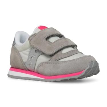 Imagem de Saucony Tênis Originals Jazz Hook & Loop (Bebê/Criança Pequena), Cinza/Prata/Rosa, 38 Unissex EUA, Cinza/prata/rosa, 8 Toddler