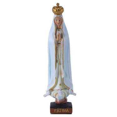 Imagem de Escultura Figura Nossa Senhora de Fátima 20,5 cm Resina Religiosa