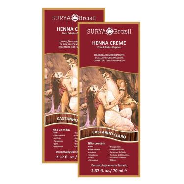 Imagem de Kit 2 Henna Creme Surya Brasil Castanho Claro Kit