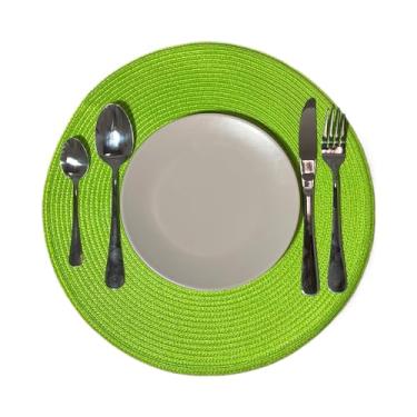 Imagem de 4 Unidades Redondo Jantar Para Mesa Posta Descanso De Prato(verde limão)
