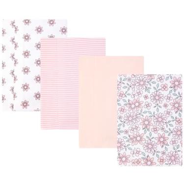 Imagem de Hudson Baby Panos de flanela de algodão unissex para bebês, tamanho único, Rosa menta floral, tamanho nico