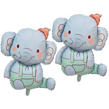 Imagem de 2PCS Elephant Animal Balloon Giant Cute Blue Jungle Safari Animal Birthday Party Foil Balloon For Kids Elephant Wild Zoo Theme Gender Reveal Baby Shower Decoration Supplie