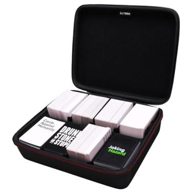 Imagem de LTGEM — Estojo de viagem portátil de EVA rígido para jogos de cartas. Comporta até 1600 cartas com 6 divisórias móveis (2 fileiras) — Preto