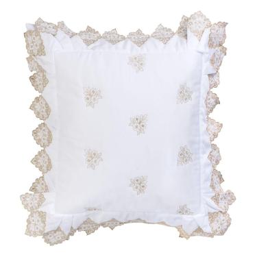 Imagem de Almofada Decorativa Bordada 400 Fios Sensualle Branco Vilela Enxovais 2 Peças