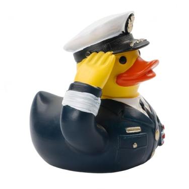 Imagem de Nautical Punk Captain Duck Resin Figurine Handcrafted Collectible Sculpture for Desk, Shelf Home Office Decor