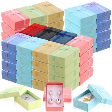 Imagem de Batiyeer Conjunto de caixas de presente vazias pequenas caixas de papelão para embalagem de joias com laço de fita para aniversários, casamentos, aniversário, 8 cores (240 peças)