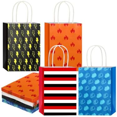 Imagem de AmazingSpark 24 peças de desenhos animados impressos em papel para festas, presentes de aniversário, eventos, presentes, saco de doces, sacos de bolas vermelhas para crianças e adultos, decorações de