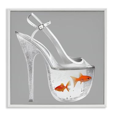 Imagem de Stupell Industries Sparkle Fish Fashion Goldfish Gray Framed Giclee Art, design by Sasha, 17 x 17