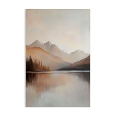 Imagem de Stupell Industries Muted Lake Neutral Landscape Canvas Wall Art, design by Petal Prints Design, 76 x 50 cm