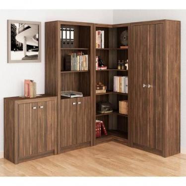 Imagem de Conjunto Escritorio Completo 4 Peças Cj7 Nogal Nogal - TECNO MOBILI