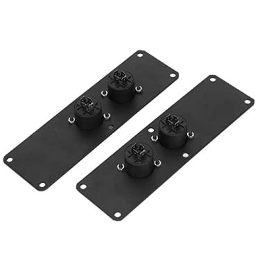 Imagem de KIMISS Placa de Metal para Alto-falante Com 2 Conectores de Canhão para Alto-falantes de 6 a 18 Polegadas - Placa Dupla de Ferro Resistente para Fácil Instalação e Conexões de áudio Confiáveis