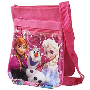 Imagem de Disney Frozen Snow Blue 2 Layers Elsa Medium Shoulder Bag with Beautiful Pen