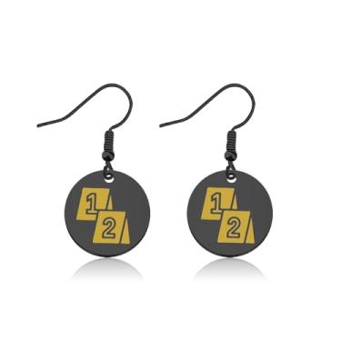 Imagem de UJIMS Brincos de impressão digital para presente de cientista forense, joias de investigador científico CSI Criminologista, 1, Aço inoxidável, Strass