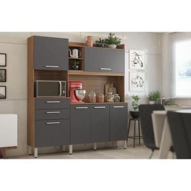 Imagem de Cozinha Compacta Select C- 6 Portas E 2 Gavetas 178x194 Amendola-grafito - Demóbile