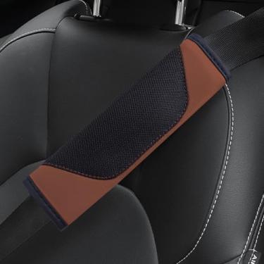 Imagem de Hbxdeco 2 peças de capa de cinto de segurança de carro, capas de cinto de segurança de malha macia e couro para carros, protetor de almofada de cinto de segurança automotivo, capas de alça de ombro