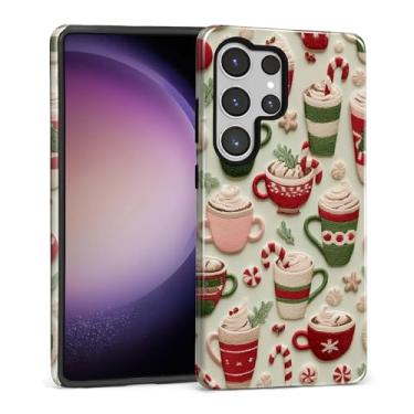 Imagem de DAIZAG Capa para Samsung Galaxy S25 Ultra, Bengala de Floco de Neve de Café de Natal Design de Corpo Inteiro Proteção Híbrida TPU Macio PC Rígido, Capa Protetora à Prova de Choque Resistente a Riscos