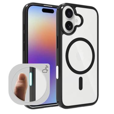 Imagem de ZYGNAL Capa de ajuste fino para iPhone 17, compatível com MagSafe, botão de controle de câmera embutido, TPU transparente à prova de choque, bloqueio magnético forte, anti-impressão digital