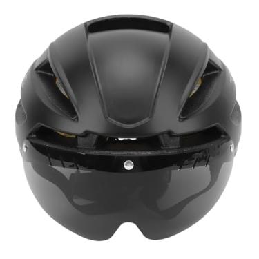 Imagem de RiToEasysports Capacete de Ciclismo, Capacete de Bicicleta Com Luz LED Ajustável Com óculos de Proteção contra Poeira e para Bicicletas de Estrada de Montanha para Passeios Noturnos (Preta)